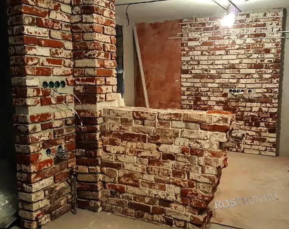 Кладка перегородок внутренних стен из кирпича