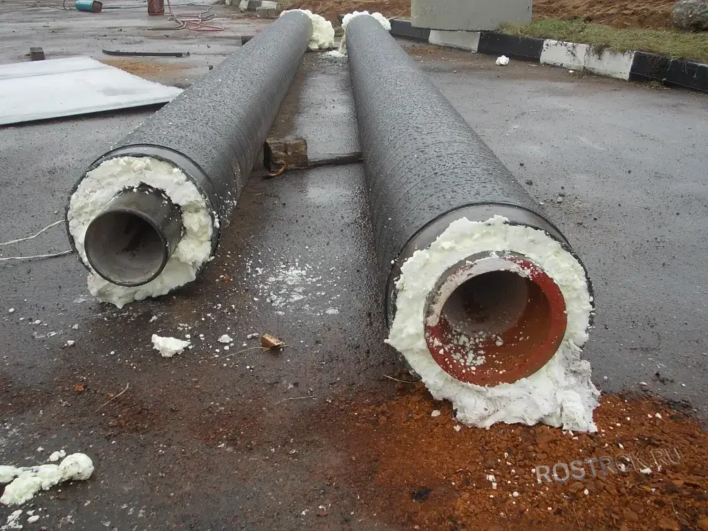 Теплоизоляция труб пенополиуретаном (ППУ) Напыление