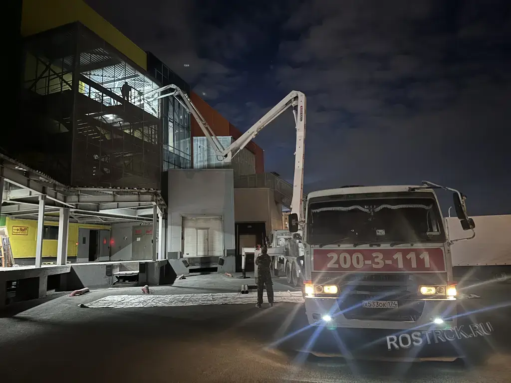 Аренда бетононасоса, Доставка бетона (АБН) от 16 до 52м