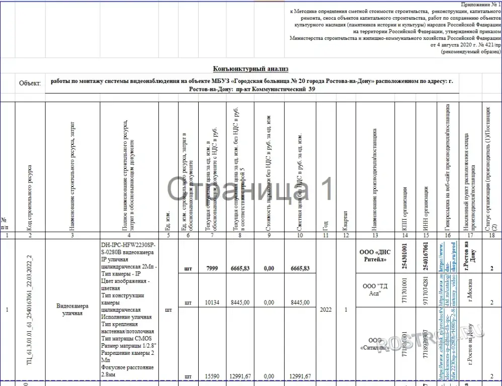 Составление сметы на ремонт и строительство